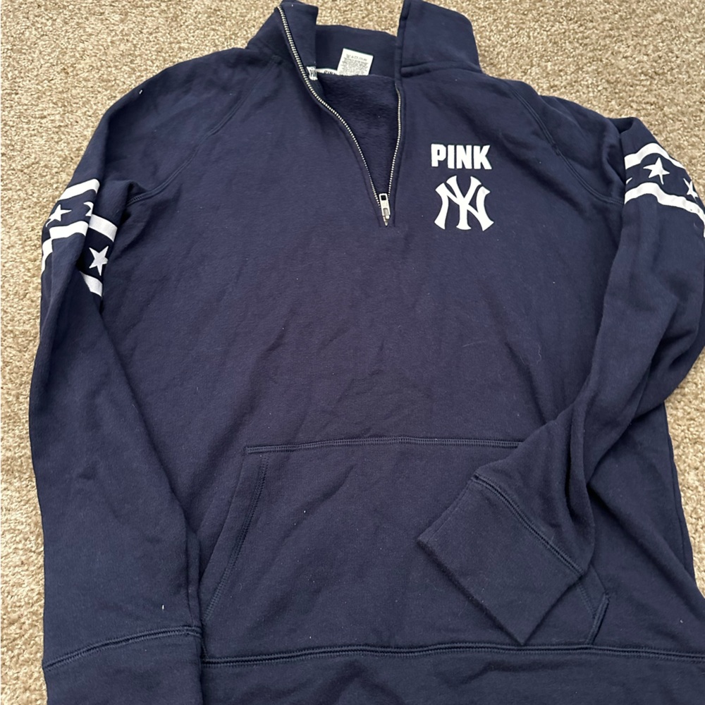 Women’s Pink Victoria’s Secret Blue Yankees Sweatshirt sweater MLB Medium